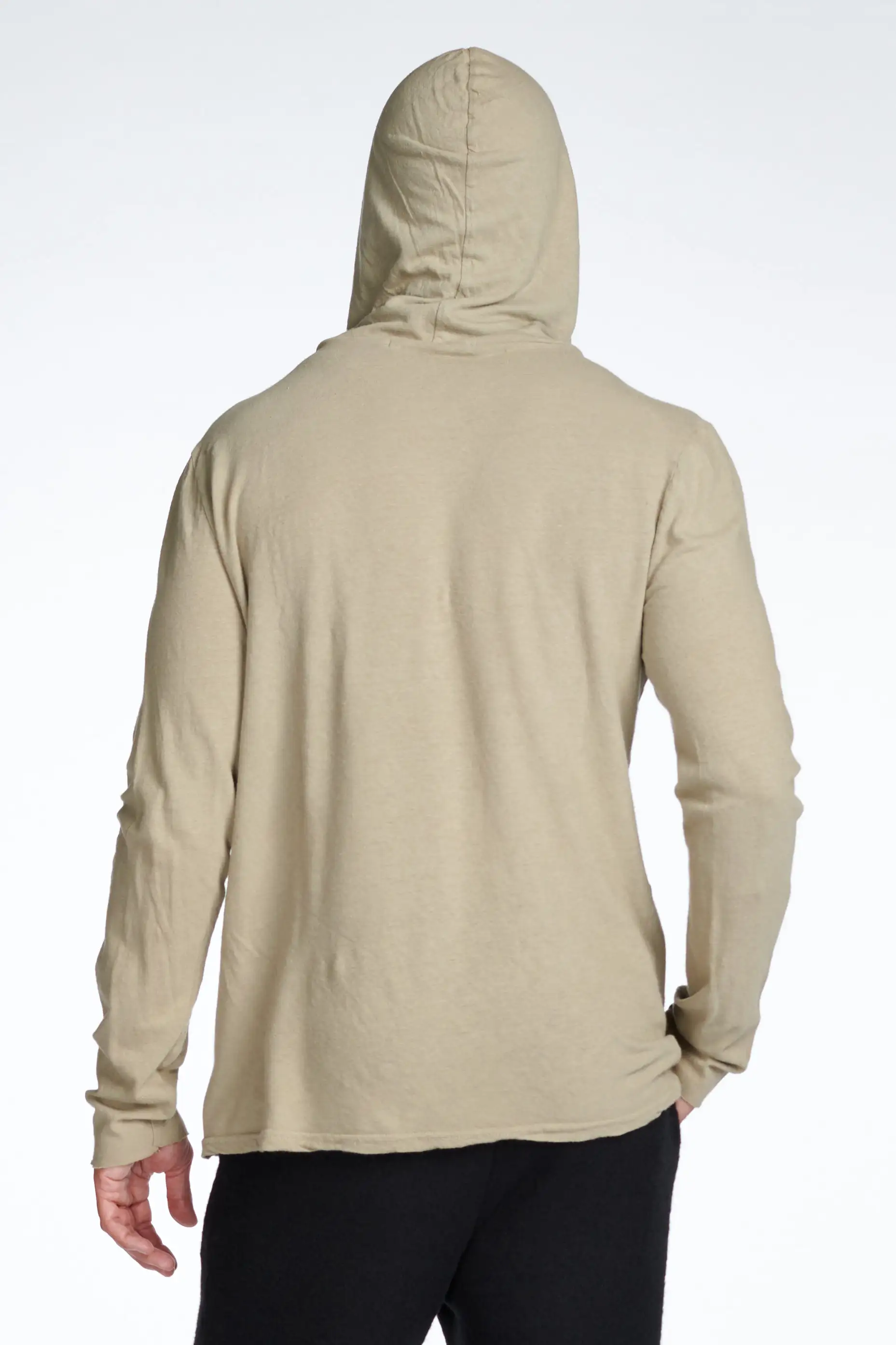 Men's Linen Blend Long Sleeve Hoodie