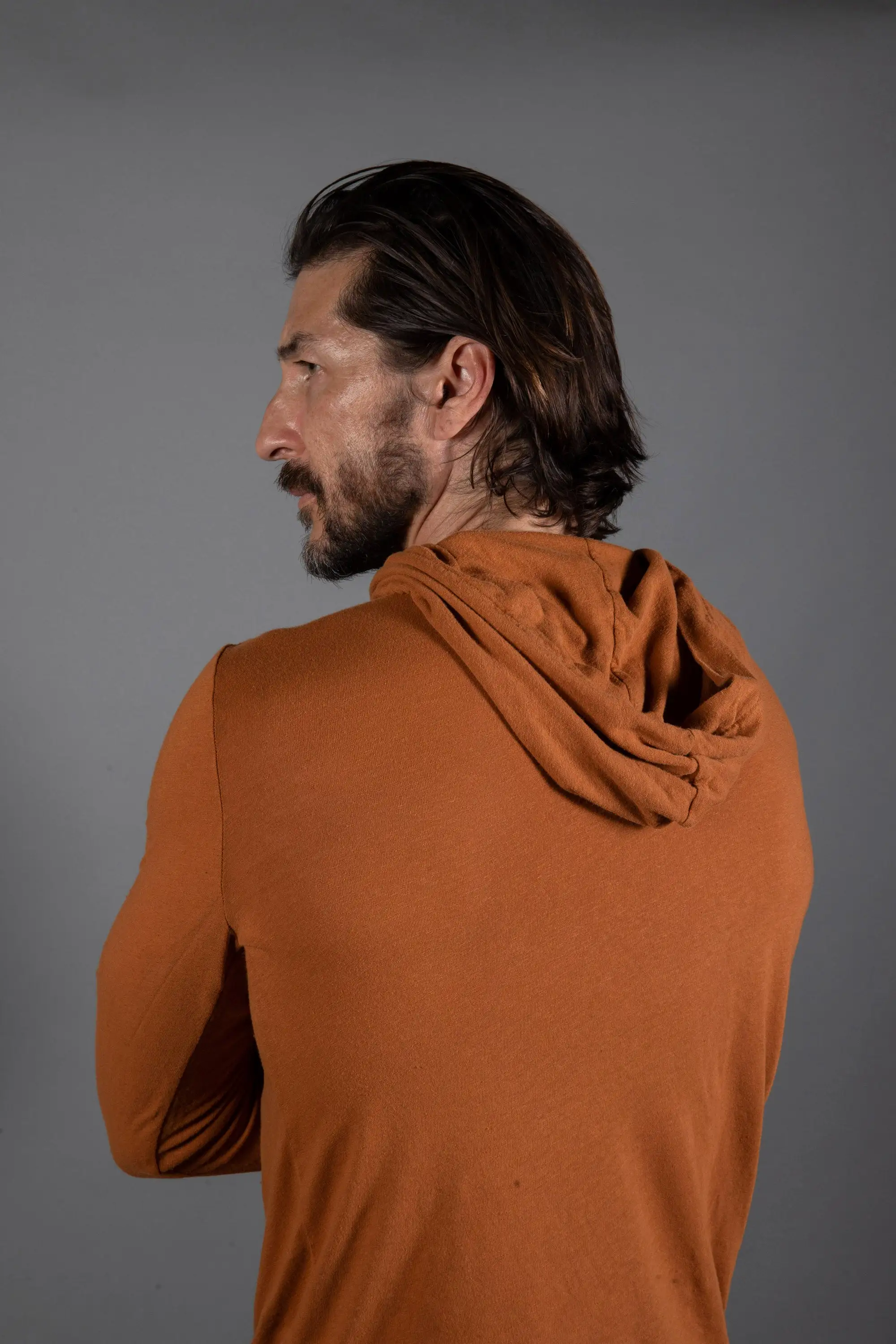 Men's Linen Blend Long Sleeve Hoodie