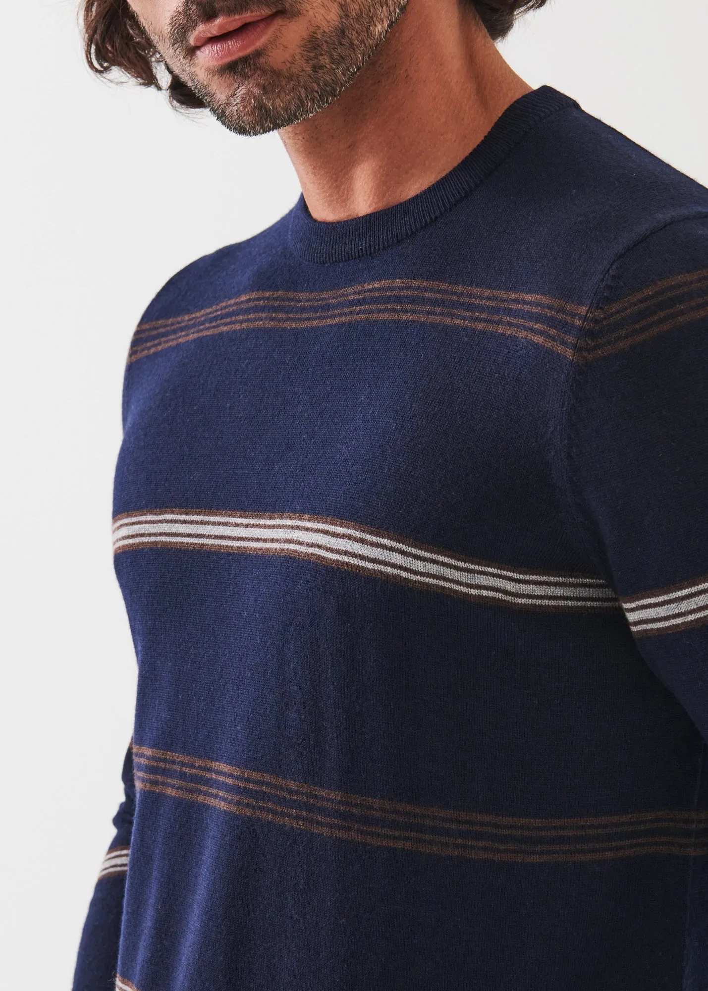 MULTI-STRIPE CREWNECK