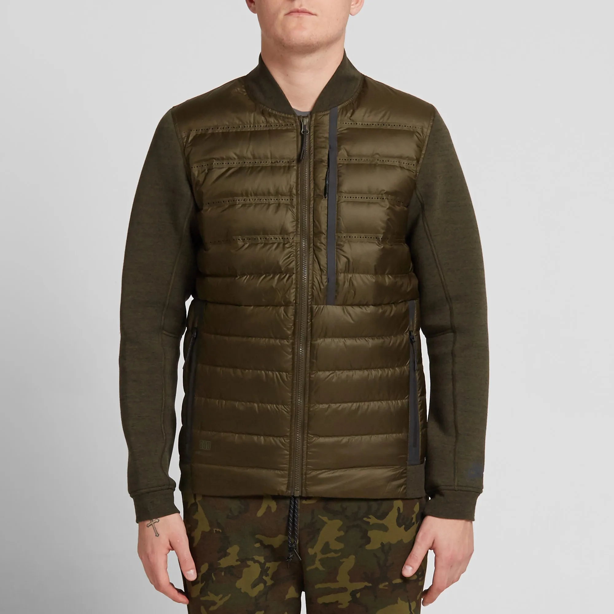 Nike Tech Fleece Aeroloft Bomber JacketDark Loden & Cargo Khaki