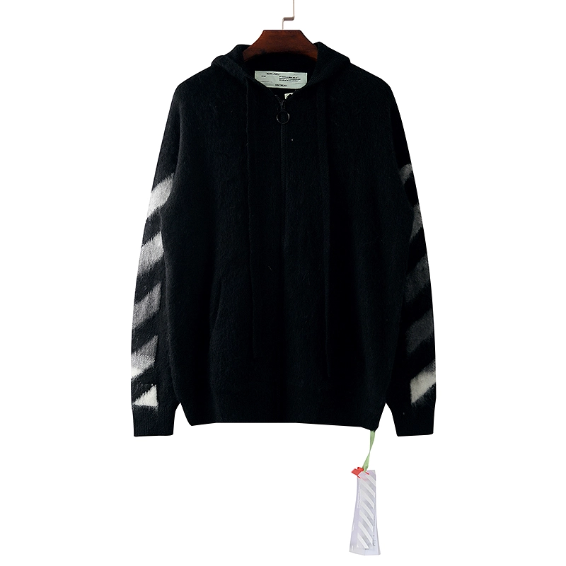 Off-White 24SS gradient black and white arrow hooded long-sleeved sweater 2.27