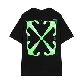 Off-White 24SS new fluorescent camera frame arrow print short-sleeved T-shirt Black 2.27