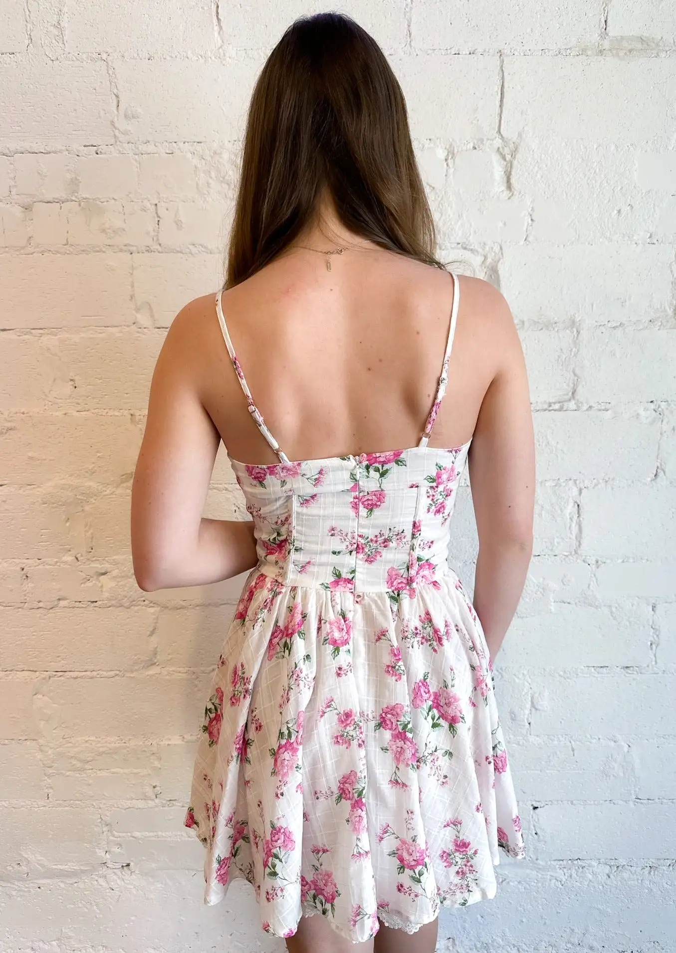 Pink Shade Flower Mini Dress