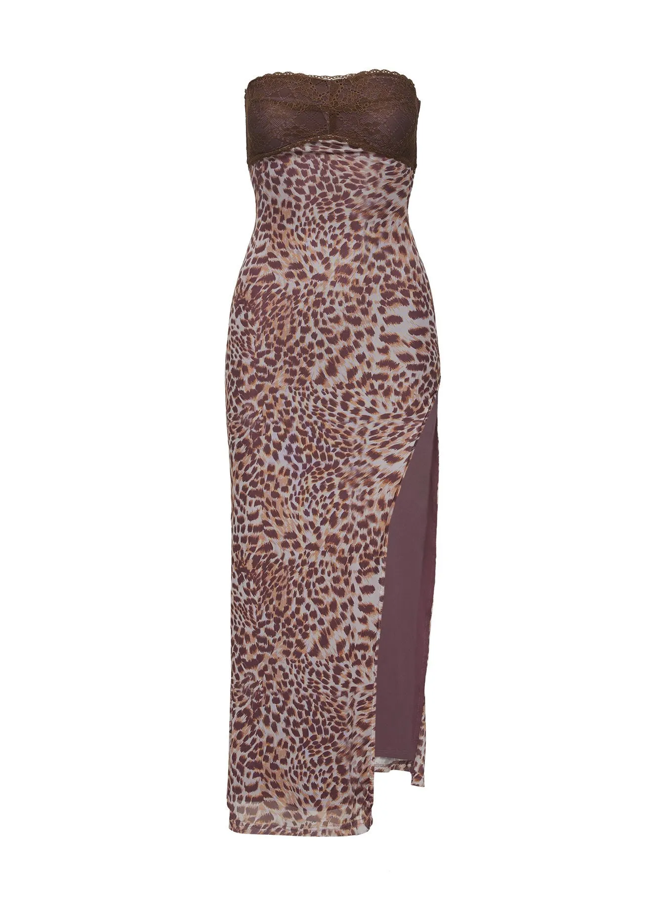 Raidein Strapless Maxi Dress Leopard