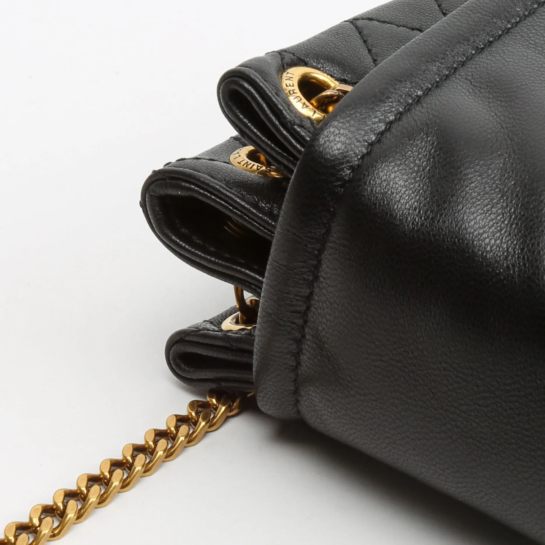 SAINT LAURENT Quilted Nolita Mini Bag - Black