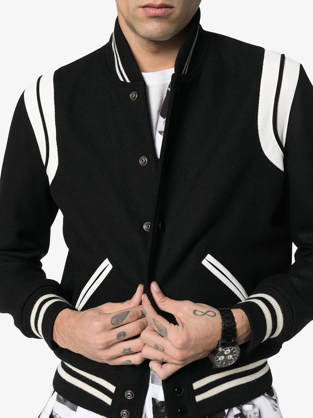 Saint Laurent veste bomber Teddy Noir