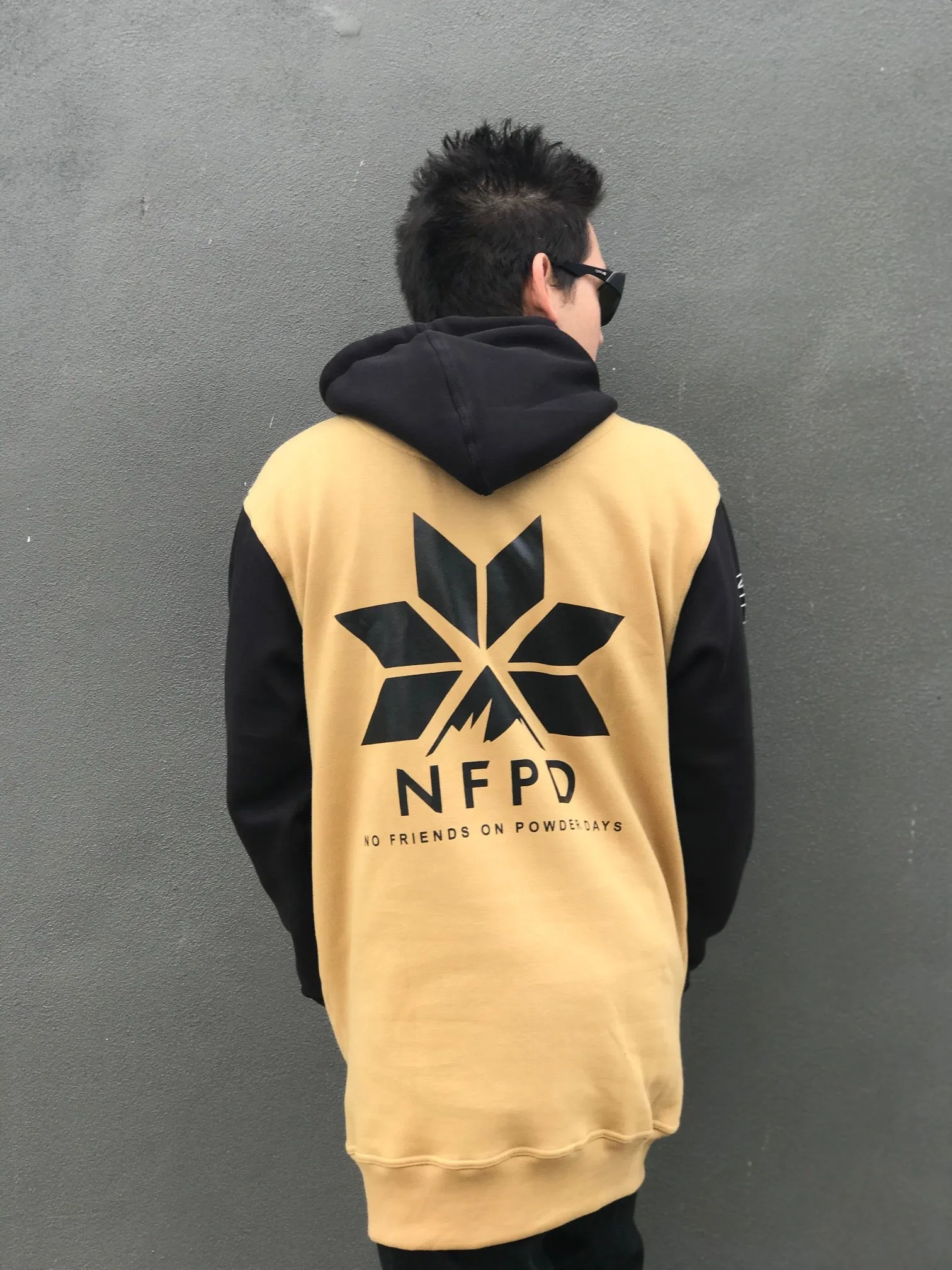 Ski/Snowboard Gold/Black Tall Snow Hoodie  - Unisex