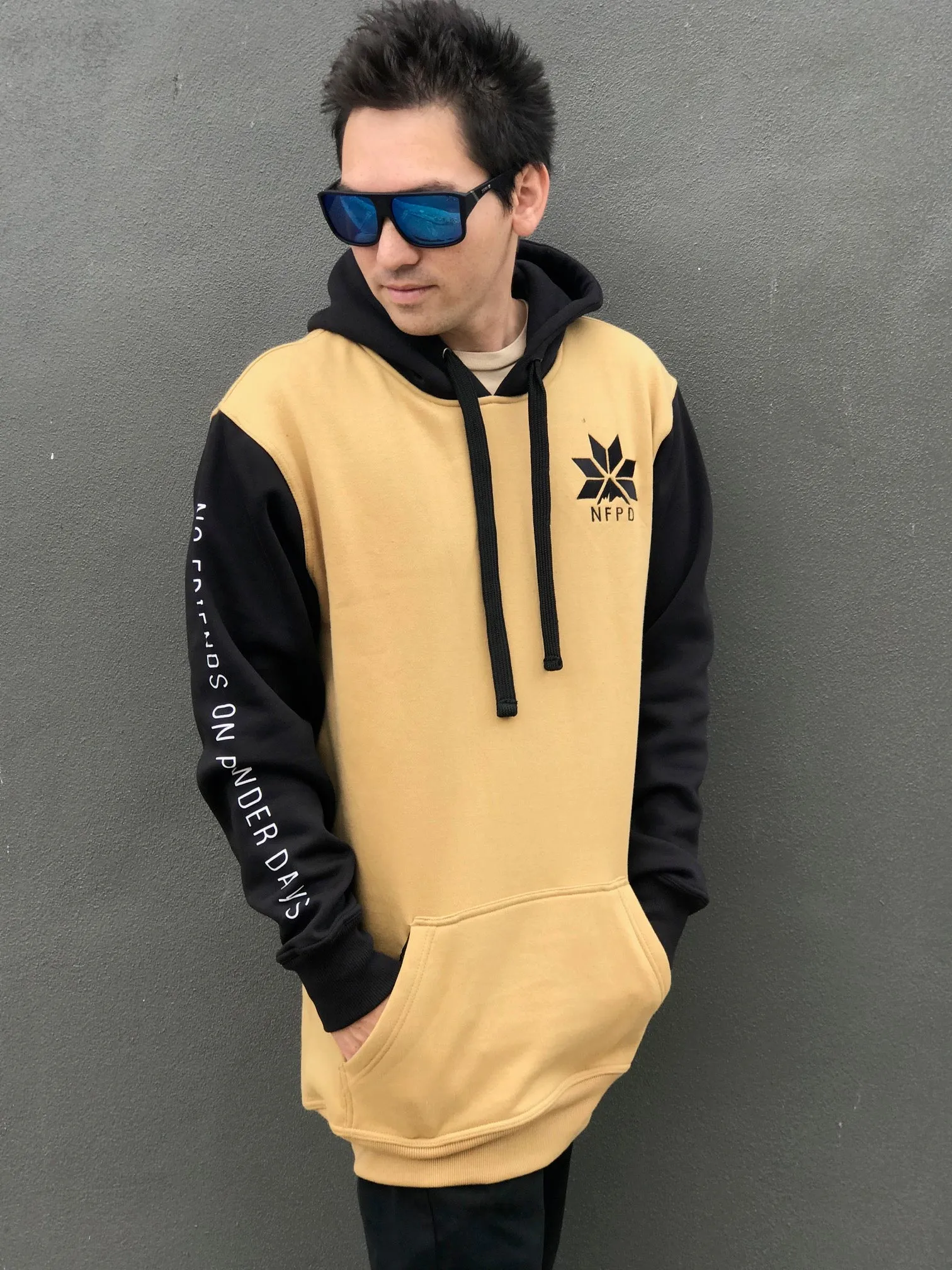 Ski/Snowboard Gold/Black Tall Snow Hoodie  - Unisex