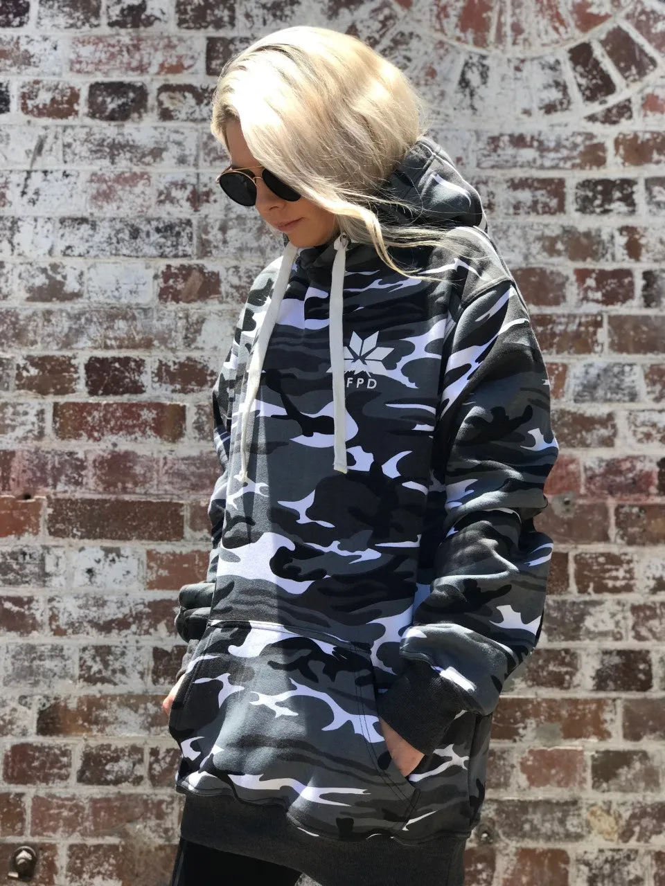 Snow Camo Tall Ski/Snowboard Hoodie - Unisex