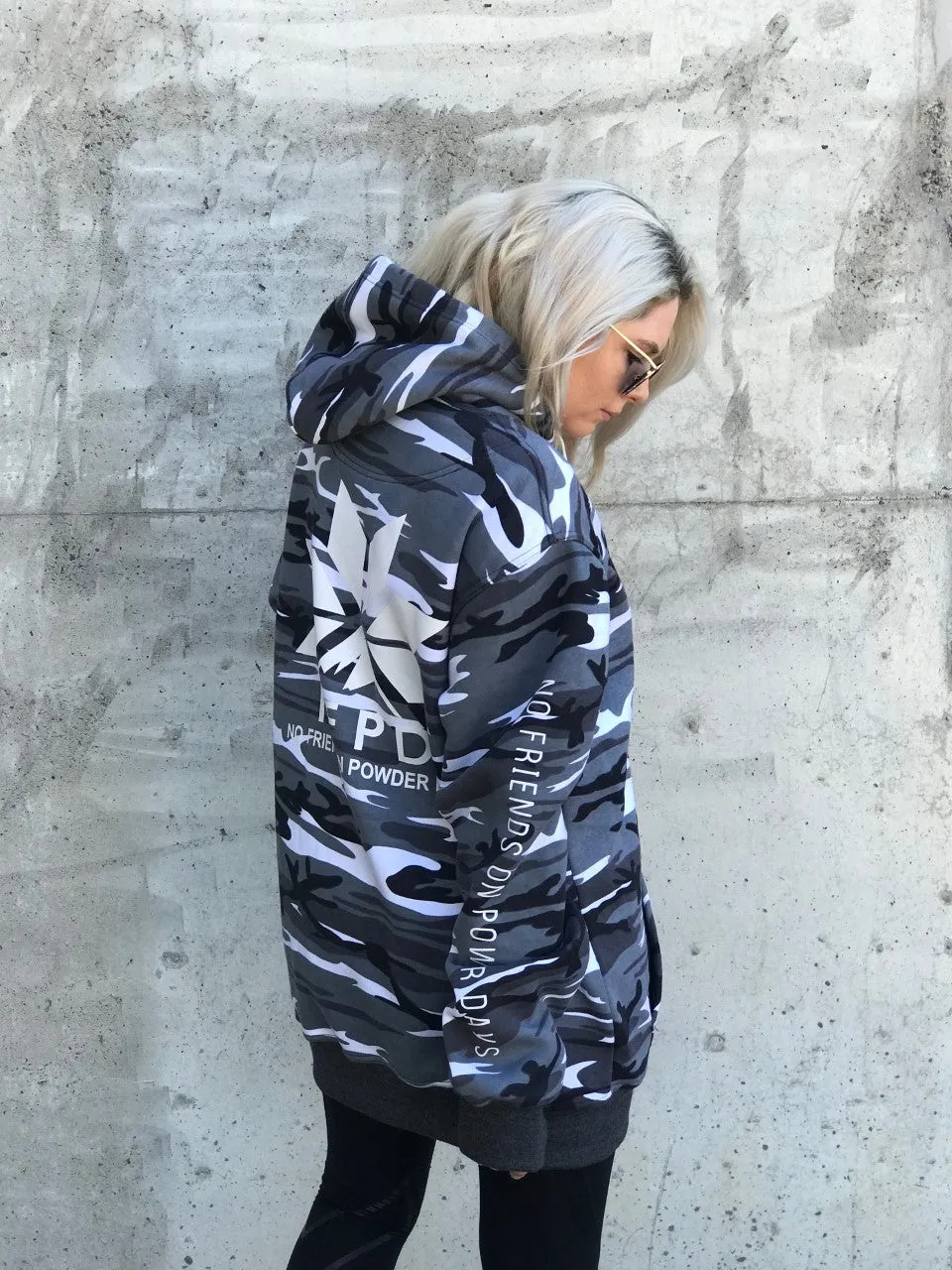 Snow Camo Tall Ski/Snowboard Hoodie - Unisex