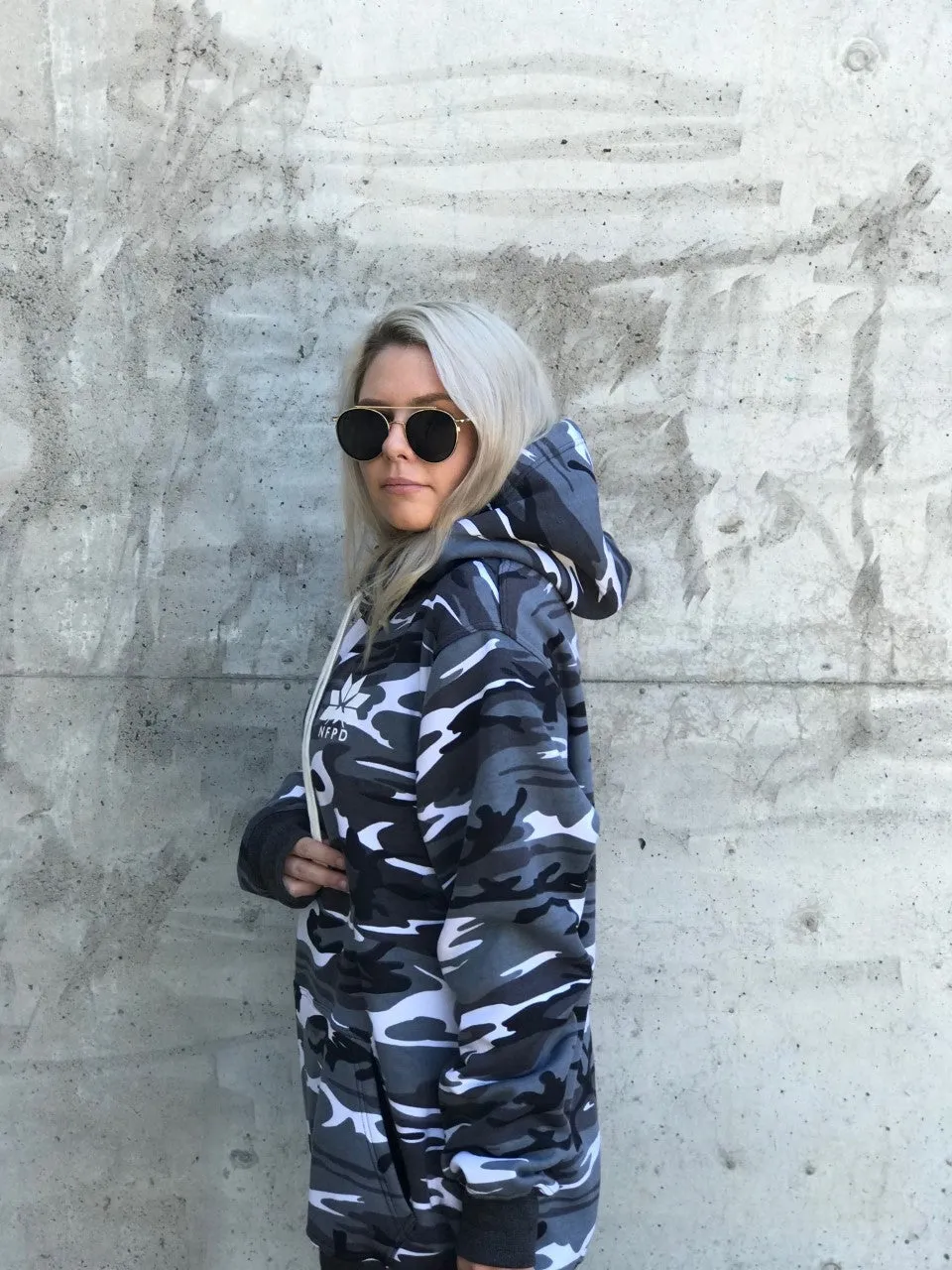 Snow Camo Tall Ski/Snowboard Hoodie - Unisex