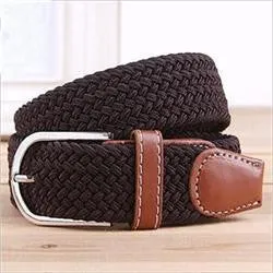 Striped Men Belts  Fabric Woven Belts For Men Casual Elastic Belts For Men SM6