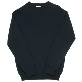 Sunspel - Lambswool Crew Neck Jumper - Dark Navy Mouline