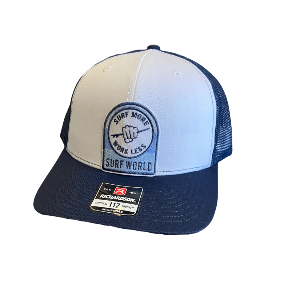 Surf World Surf More Work Less Trucker Hats