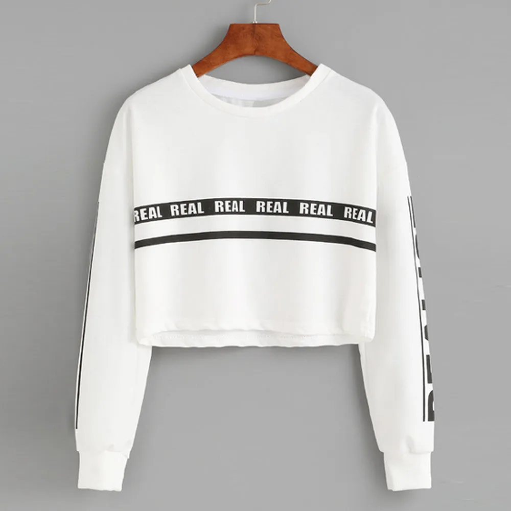 Svits Women Sudaderas mujer Hoody White Letter Print Crop Sweatshirt Top Hoodies Suit Women Feida