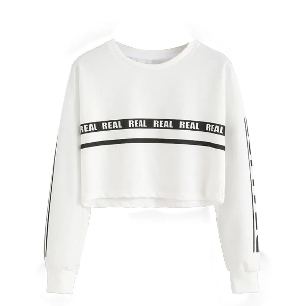 Svits Women Sudaderas mujer Hoody White Letter Print Crop Sweatshirt Top Hoodies Suit Women Feida