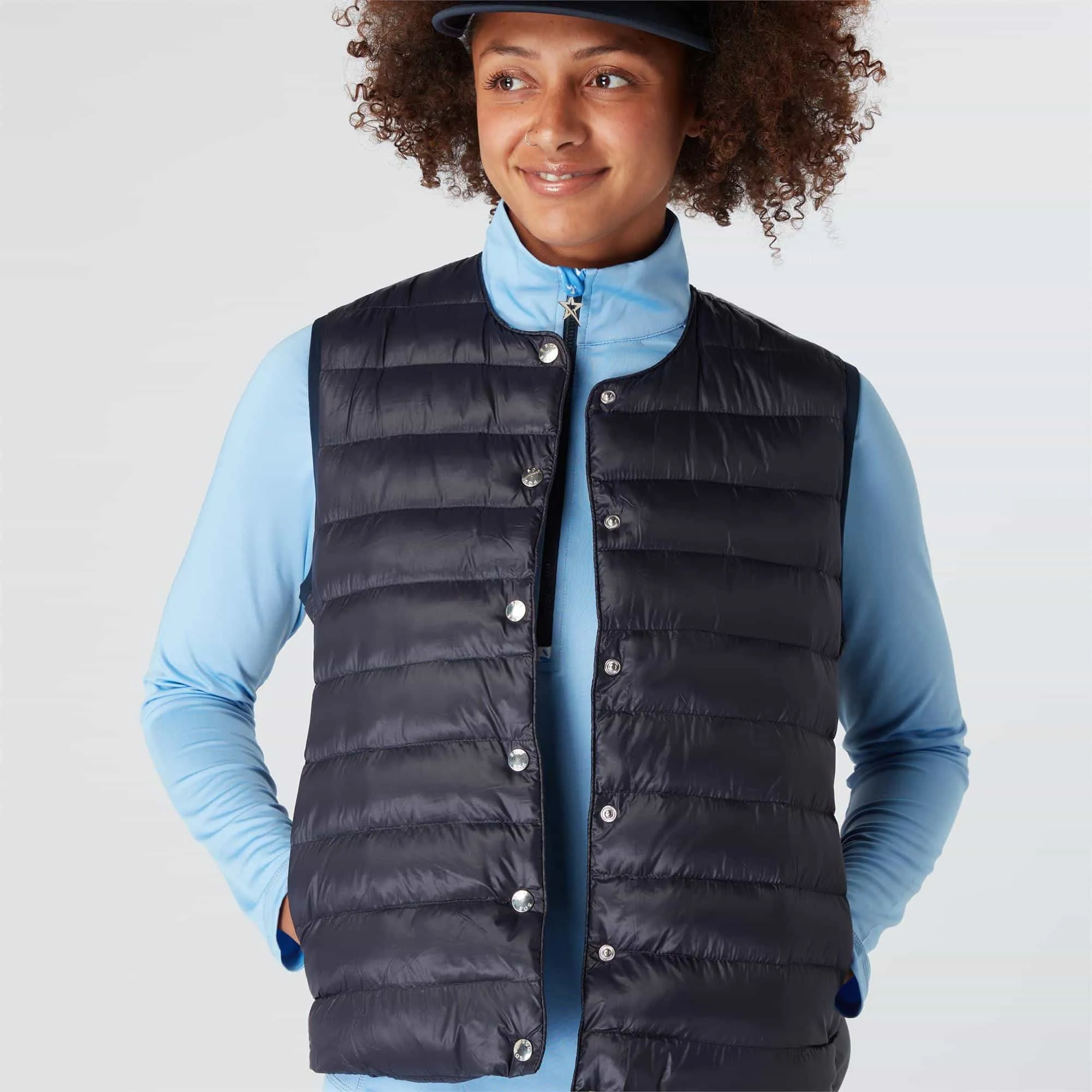 Swing Out Sister Penny Ladies Golf Vest Navy Blazer