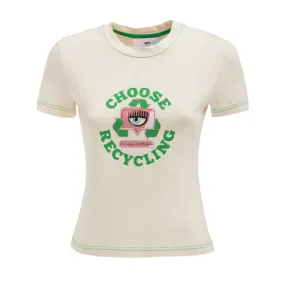 T-SHIRT ORGANIC E RECYCLED LOGO Woman Eggnog