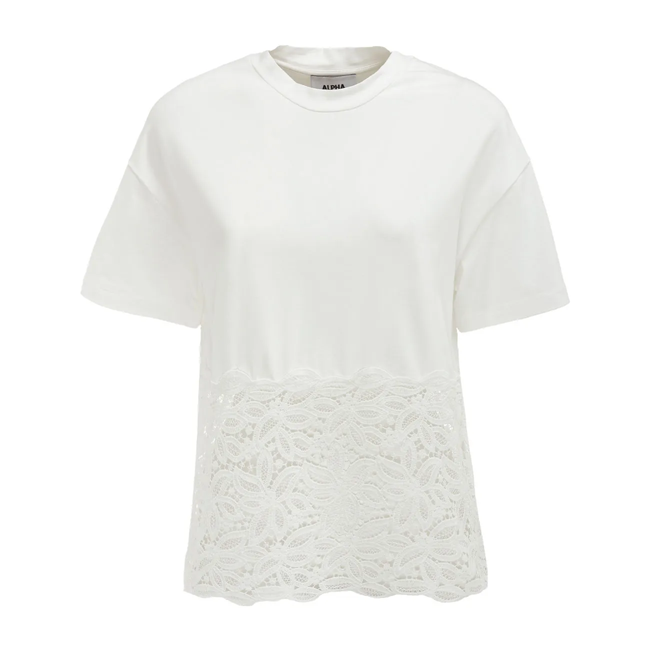 T-SHIRT PIZZO MACRAME Donna Ecru