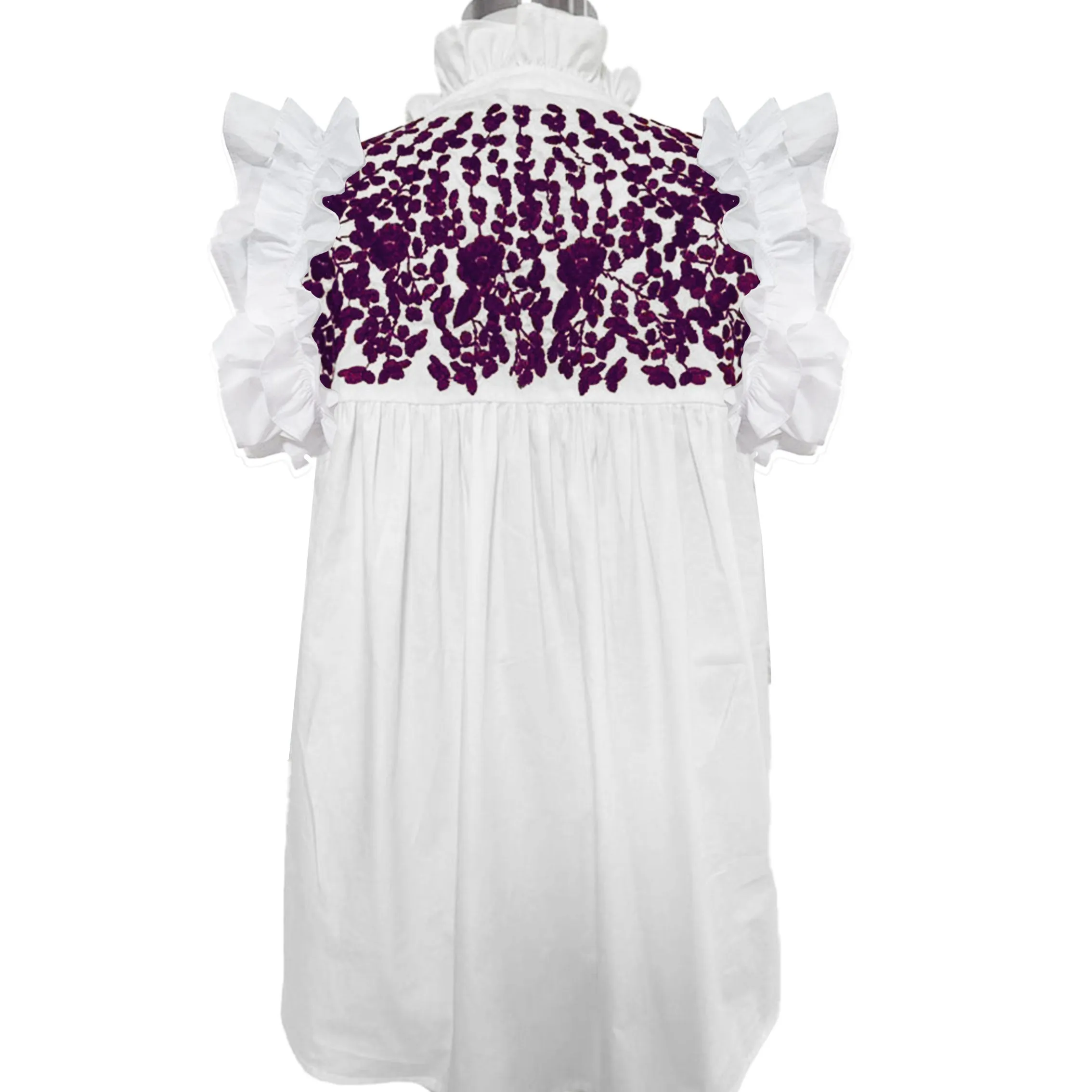 TCU/LSU White + Purple Hummingbird Blouse