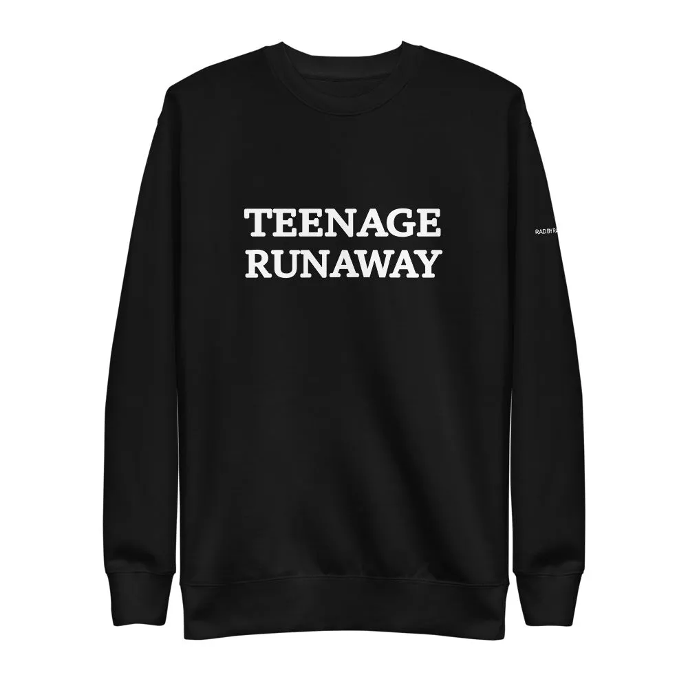 TEENAGE RUNAWAY UNISEX FLEECE PULLOVER - BLACK