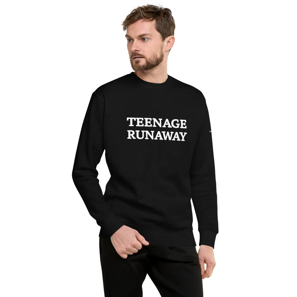 TEENAGE RUNAWAY UNISEX FLEECE PULLOVER - BLACK