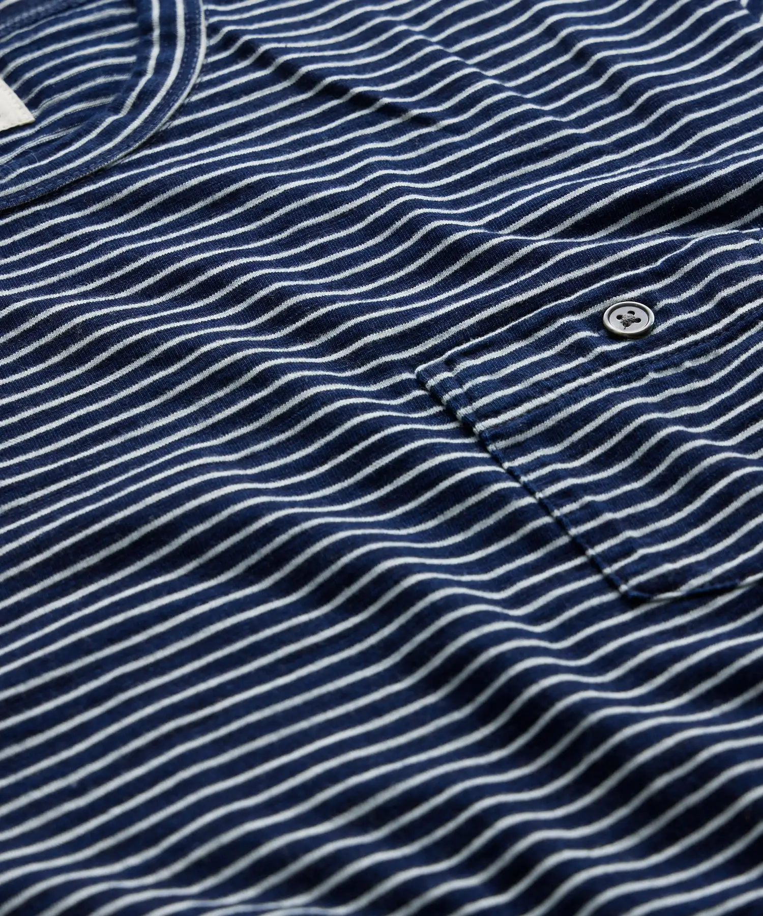 The Rinsed Indigo Long Sleeve Stripe Tee