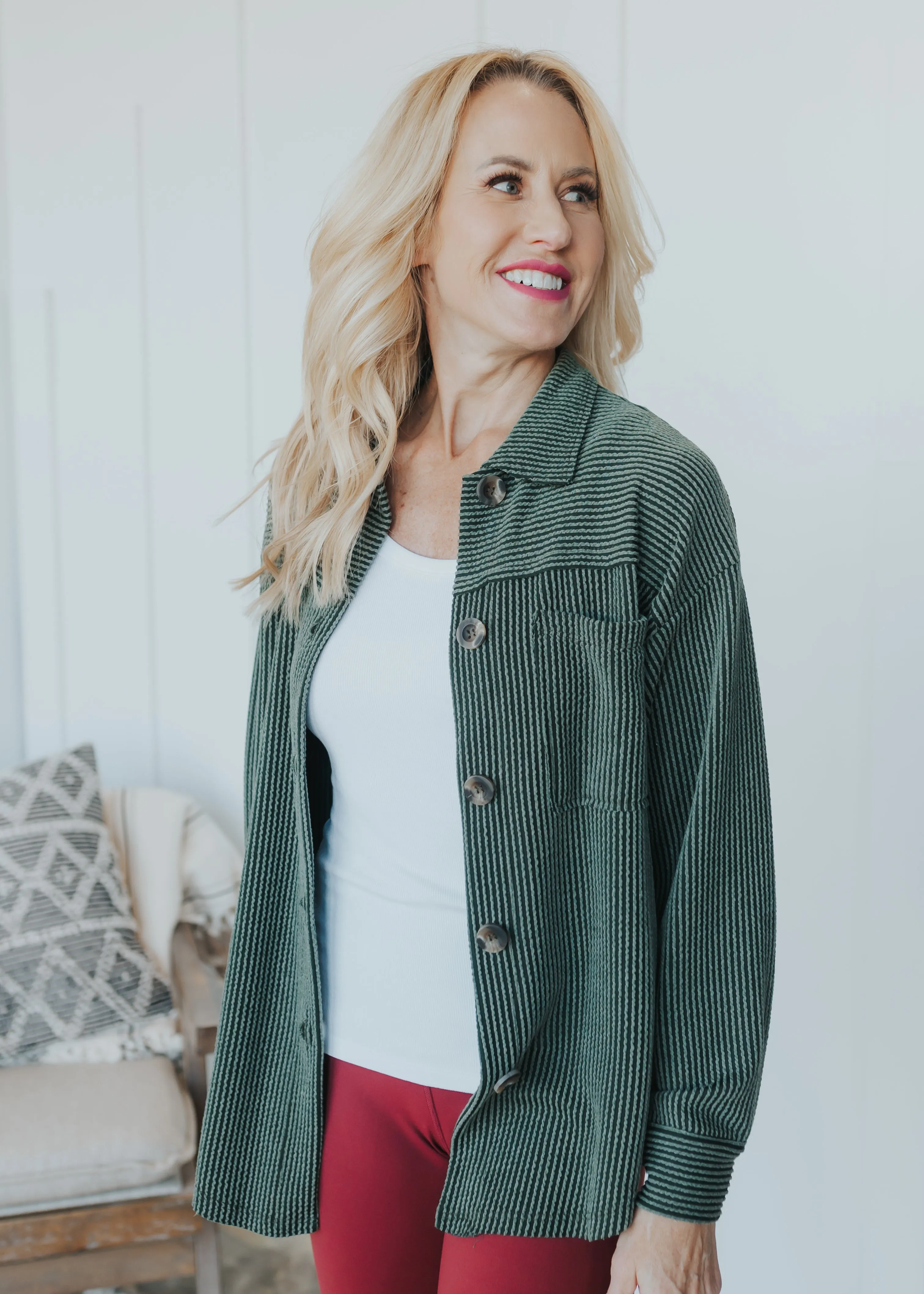 Walker Ribbed Button Jacket - 5 Colors