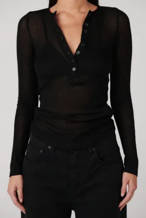 Xavier Button Top Black