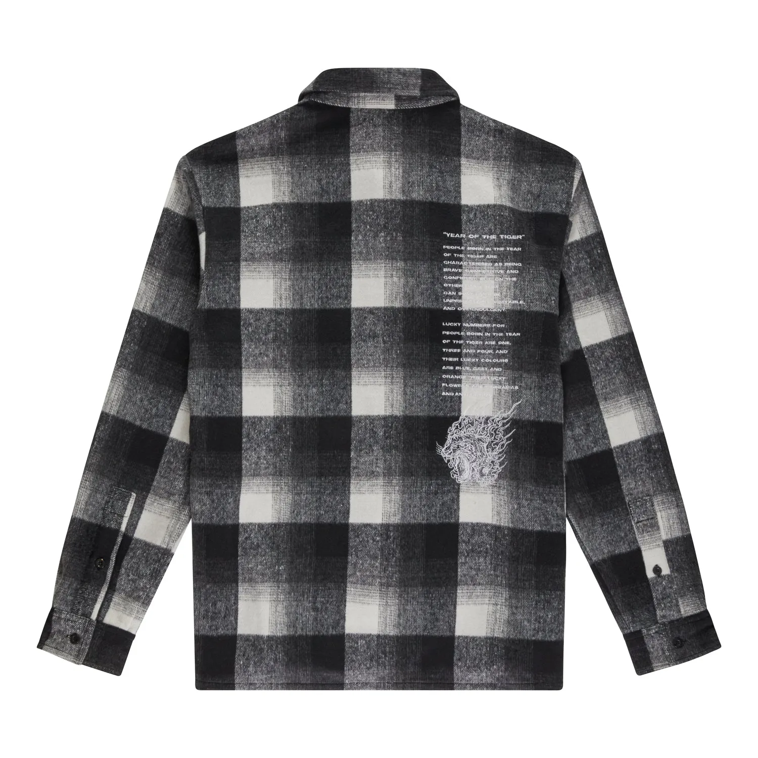 YEAR OF THE TIGER FLANNEL OVERSHIRT - BLACK/OFFWHITE