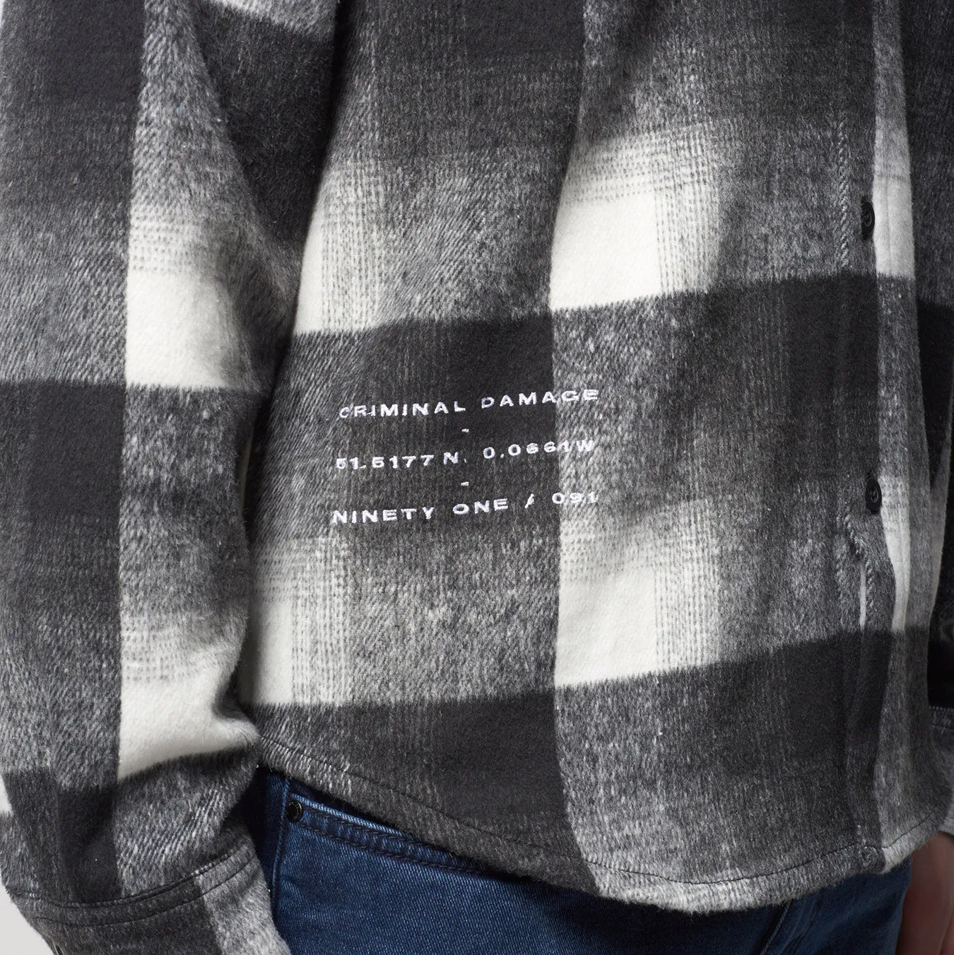 YEAR OF THE TIGER FLANNEL OVERSHIRT - BLACK/OFFWHITE