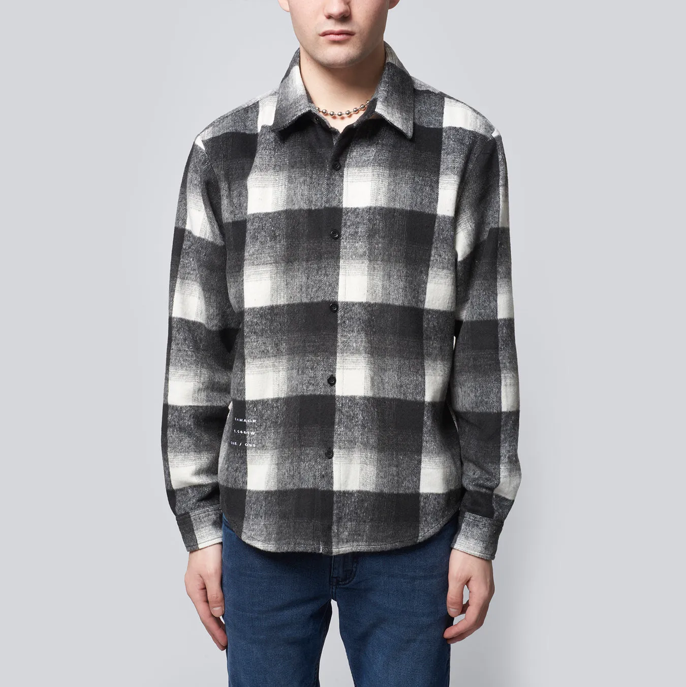 YEAR OF THE TIGER FLANNEL OVERSHIRT - BLACK/OFFWHITE