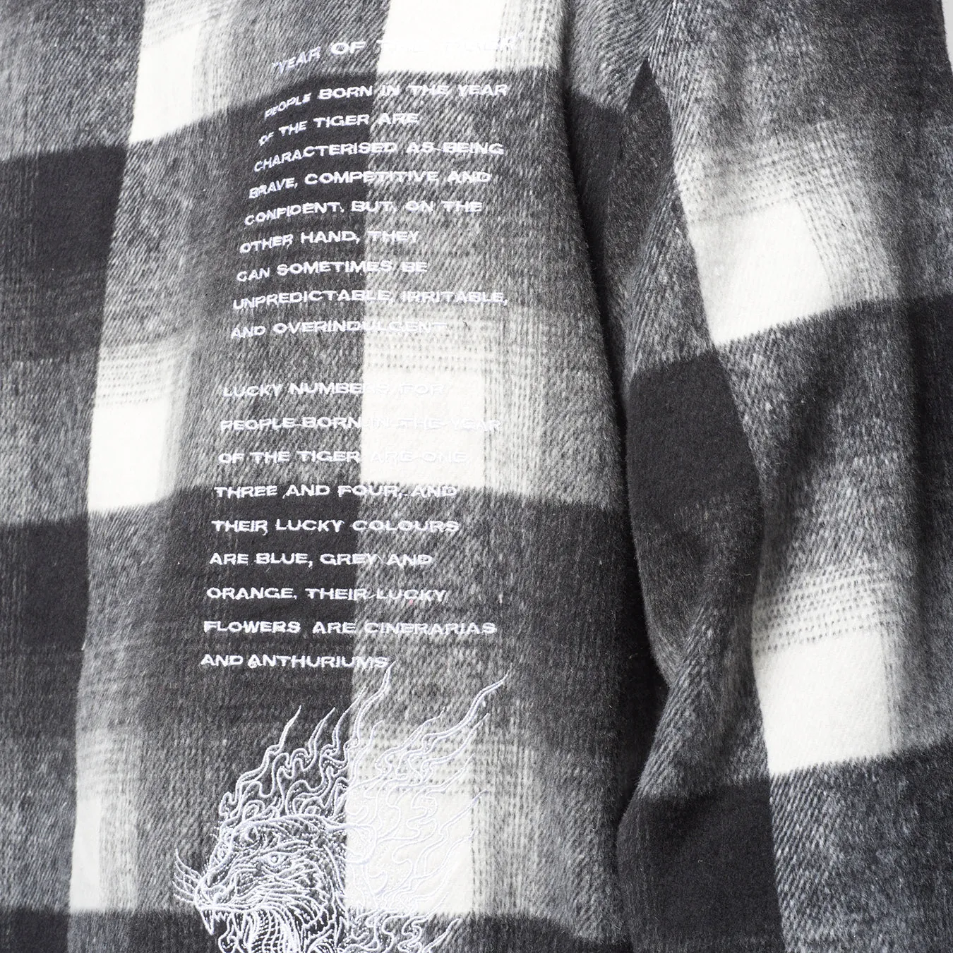 YEAR OF THE TIGER FLANNEL OVERSHIRT - BLACK/OFFWHITE